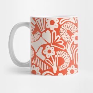 Tween spirit abstract flowers and rainbows in coral Mug